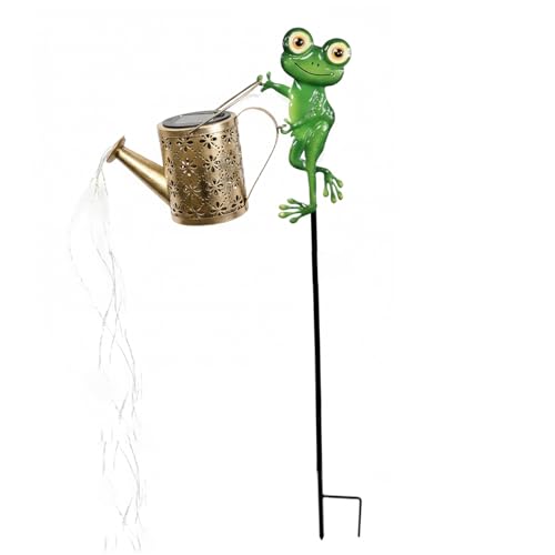Arrosoir solaire grenouille pour illuminer un jardin sombre sans électricité