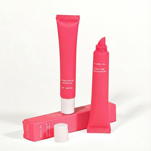 Summer Lip Glossy Butter Balm, Instant Moisture Pink Tint, Non-Sticky, Conditioning Formula to Soothe & Repair Dry, Chapped Lips, Jelly Lip Stain with Natural Scent (#5Pink Guava, 1Pc)