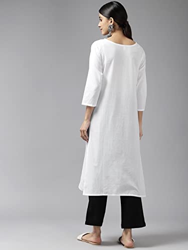 Image of YUFTA Women White Floral Chikankari Kurta (1230KURWH )