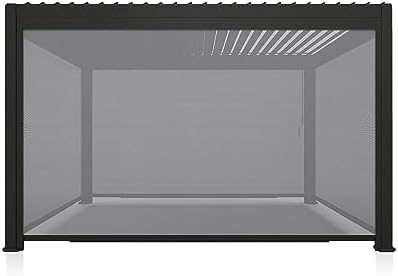 Mirador Accessory - 13Ft Side Adjustable Pull Down Screen for Mirador pergola 111S and 111DA, Enhance Outdoor Living Space with Pull-Down Sun Shade, Wind Block, UV Resistant, Charcoal, not pergola