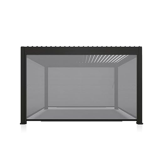 Mirador Accessory - 13Ft Side Adjustable Pull Down Screen for Mirador pergola 111S Series, Enhance Outdoor Living Space with Pull-Down Sun Shade, Wind Block, UV Resistant, Charcoal, not pergola