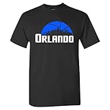 Xtreme Apparrel Orlando Basketball City Skyline Men's Fan T-Shirt (Black Shirt, XL)