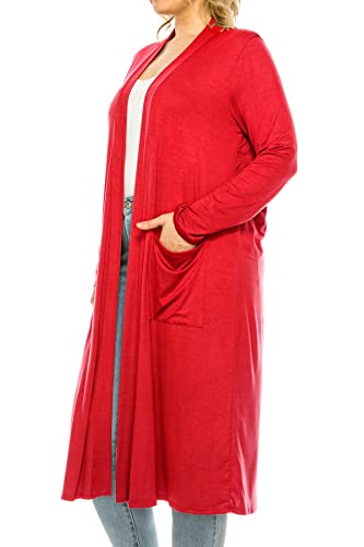 Women's Plus Size, Casual Long Open Front Drape Lightweight Duster Sweater Cardigan.2