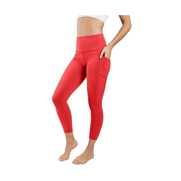 90-Degree-By-Reflex-High-Waist-Tummy-Control-Squat-Proof-Ankle-Length-Leggings-with-Pockets 90 Degree By Reflex High Waist Tummy Control Squat Proof Ankle Length Leggings with Pockets - Scorpio Red - Medium