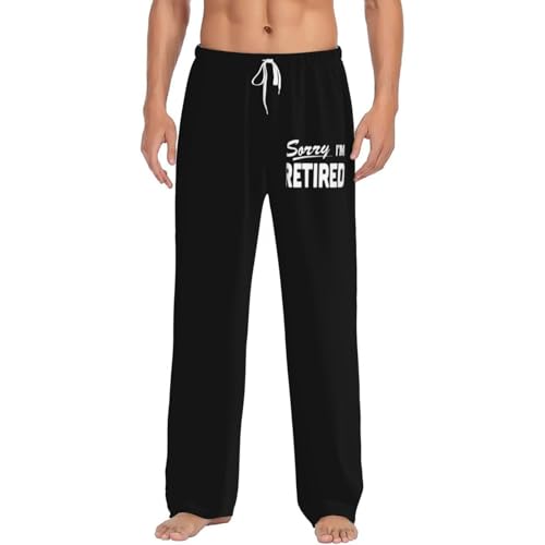 Sorry I'M Retired Pajama Pants Lounge Pants For Mens Comfy Sleep Pants Lightweight Pjs Bottoms Wide Leg Sleepwear