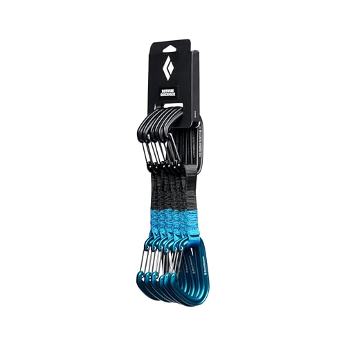BLACK DIAMOND HotWire Quickpack 12cm | 6-Pack Wiregate Quickdraws | Durable Dogbones | Lightweight Draws for Sport & Trad Rock Climbing | Desert Sky