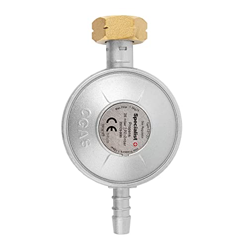 Specialist+ Druckminderer für Gaskocher, 37 mbar I Gasdruckregler für Propan, Butan Gasflasche I Heizstrahler Gaskartusche, Lötkolben ideal für Gasgrills, Heizstrahler, Hockerkocher, Gaskocher