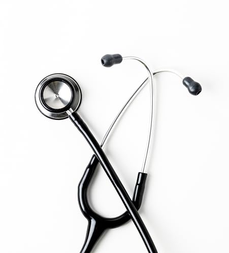 Image of Fidelis Healthcare Black Edition Dual Head Stainless Steel Stethoscope for Doctors, Nurses & Medical Students | Light Weight Chest Piece | Flexible Latex Free Tube
