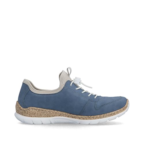Rieker Damen Slip-On Sneaker N42G0, Frauen Halbschuhe,Turnschuhe,Laufschuhe,straßenschuhe,Strassenschuhe,Sportschuhe,blau (14),38 EU / 5 UK