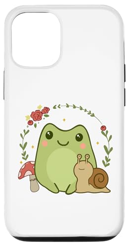かわいい カワイイ カエル カタツムリ キノコ コテージコア 美学 スマホケース iPhone 12/12 Pro 用