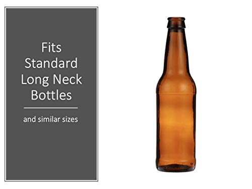 TahoeBay 4 Beer Bottle Sleeves - Easy-On Bottom Zipper - Extra Thick Neoprene Blank Drink Cooler (Hot Pink, 4)
