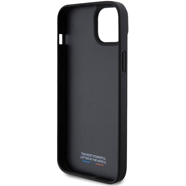 Coque rigide BMW pour iPhone 14 Plus avec finition perforée premium