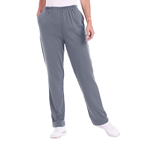 CATALOG CLASSICS Womens Casual Knit Pull on Pants for Women, Elastic Waist Pants