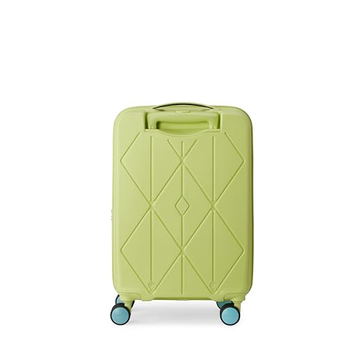 Image of American Tourister Qubiz | Cabin Trolley Bag (55 cm) | 360 8 Wheel Travel Luggage | Hard Case Polypropylene Suitcase | Recessed Combination Lock | Lime & Turquoise
