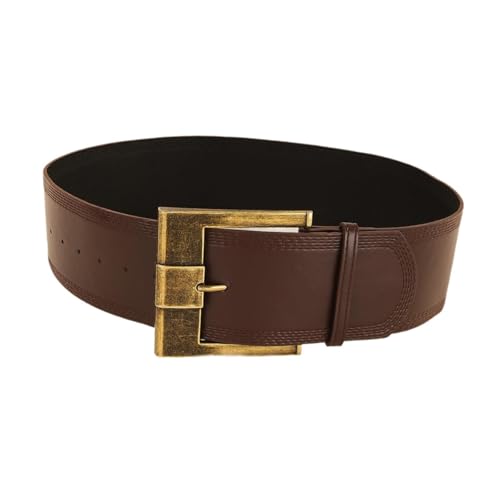 Women Waist Belt Decoration - Vintage Wide PU Leather Belt with Copper Buckle for Dresses, Wedding, Date Night, 3.07 Inches x 42.13 Inches2