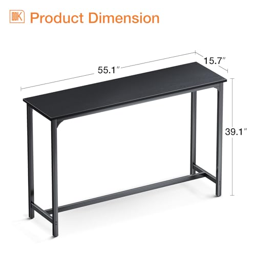 ODK 55 Inch Bar Table, Bar Height Pub Table, Counter Height Bar Table, Rectangular High Top Kitchen & Dining Counter Tables with Sturdy Legs & Easy-to-Clean Top, Indoor use, Black