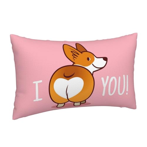 Housse de coussin en lin motif corgi lavable pour protéger vos canapés - 3