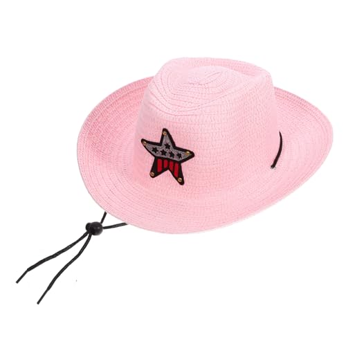 TOVINANNA Sombrero de Paja para Ala Ancha Trenzado para Playa y Fiestas de Té Protección Solar Ligera y Transpirable para Actividades al Aire Color Rosa