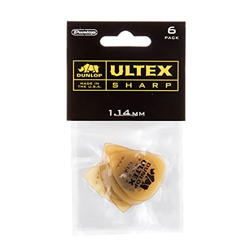 Dunlop 433P114 1.14Mm Ultex Sharp Guitar Picks, 6-Pack #TOP2