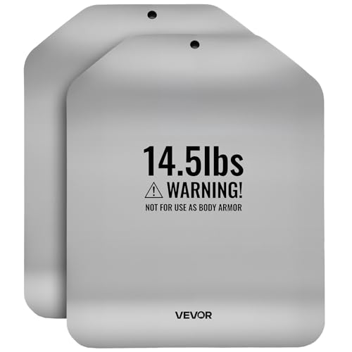 VEVOR Curved Weight Vest Plates 14.5 LB Pairs Premium Steel Tactical Weighted Plates for Vest Ergonomic Design for Strength Endurance Training Running Jogging Fitness Heavy Workouts