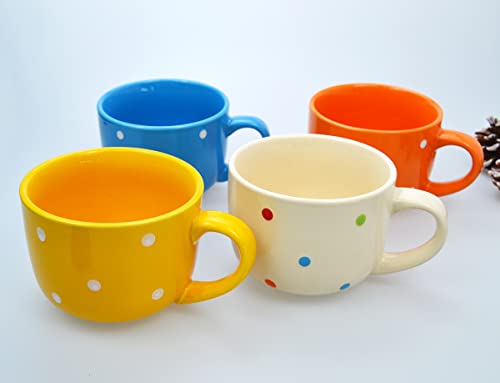 Taza de cerámica grande CHOOLD 15oz con puntos naranjas miniatura 3