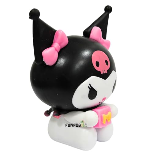Image of FUNFOB Kuromi Action Figure Height -7.5cm Collectible Figurine PVC Multicolour | Kuromi Black Pink with Gift Box