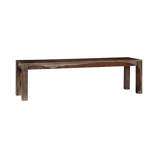 Bench 160 cm Grey Solid Sheesham Wood - Image 3