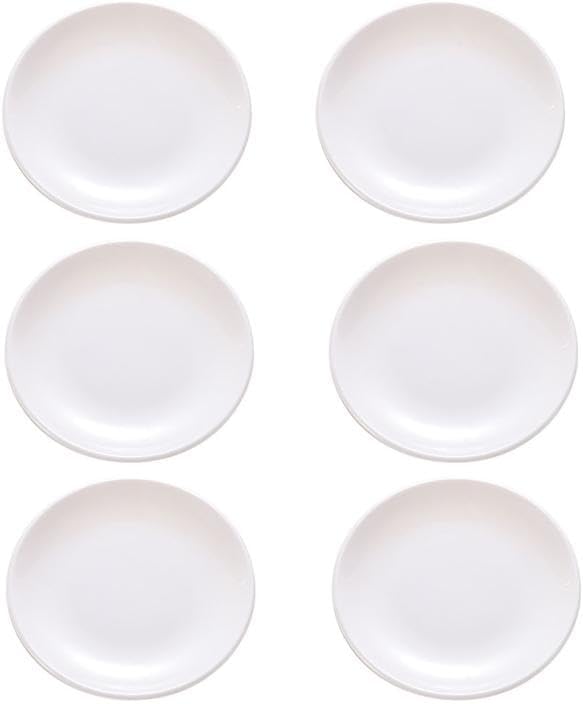 MBBITL Paquete de 6 platos de melamina para servir alimentos, platos de 6 pulgadas, color blanco