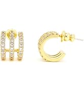 Obidos 14K Altın Kaplamalı &Uuml;&ccedil;l&uuml; Huggie İll&uuml;zyon Stud K&uuml;peler | &Ccedil;ift Huggie Hoop K&uuml;pe...