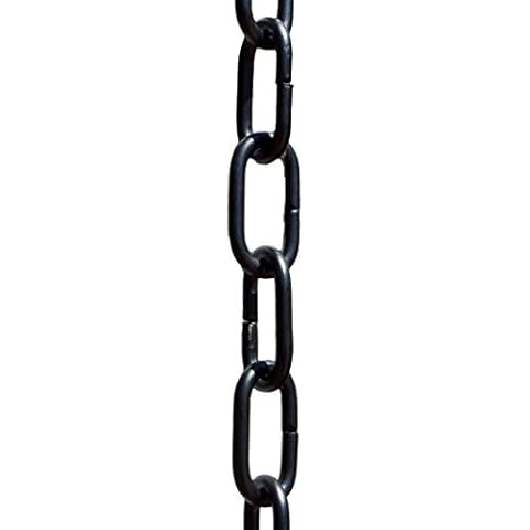 Monarch Rain Chains 18105 Aluminum Traditional Link Rain Chain, 8-1/2 Feet Length Replacement Downspout for Gutters, Black Powder Coated Cover