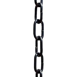 Monarch Rain Chains 18105 Aluminum Traditional Link Rain Chain, 8-1/2 Feet Length Replacement Downspout for Gutters, Black Powder Coated