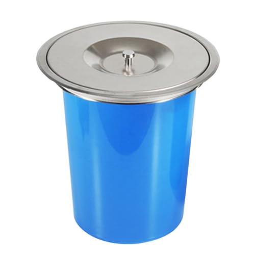 SdaryWare Cubo de Basura de Acero Inoxidable Empotrado, Cubo de Basura Redondo para encimera, conducto de Basura Oculto Empotrado con Tapa, Cubo de Basura Integrado para,One Color-Barrel Body A