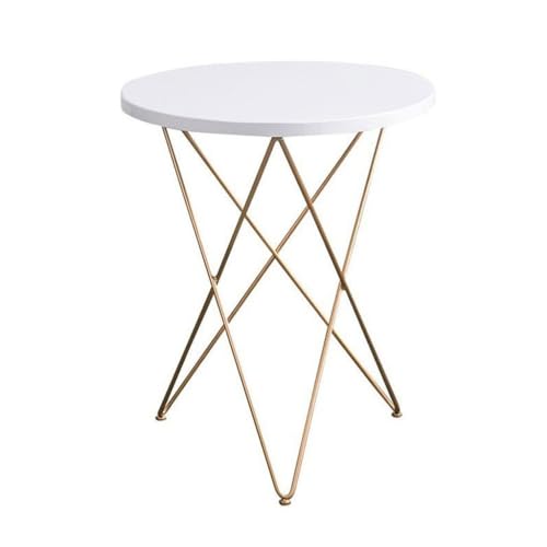 eexbz Sofa Nordic Side Table Iron Gold Small Round Table Solid Wood Round Small Coffee Table Creative Leisure Corner Side Table Sofas for Living Room