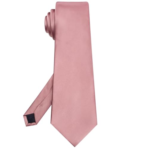 Image of Hi-Tie Men's Extra Long Solid Satin Tie Set 63 Inch /70 Inch Formal Necktie