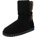 MUK LUKS Women's Clementine Boot, Black Plaid, 9W