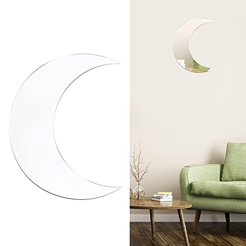 Buachois Wandspiegel 34 x 25,5 cm Acryl Wandaufkleber Mondform Verandaspiegel Wanddeko, Retro Wand Kunst Wandbehang für Wohnzimmer, Flur, Schlafzimmer(Splitter)