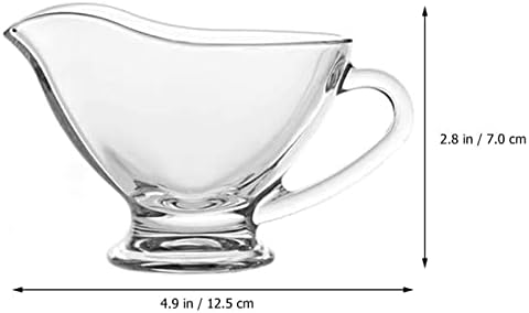 Sauce Boat Gravy Warmer Sauce Boat Transparent Glass Gravy Boat Seasoning Saucer Pot Tableware Salad Dressing Creamer Dessert Cup 2 Pieces Gravy Bowl Milk Container (Color : A) (A)