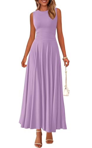 Image of PRETTYGARDEN Womens Summer Dresses 2026 Casual Sleeveless Crewneck Aline Maxi Dress Stretch Tank Flowy Long Dresses