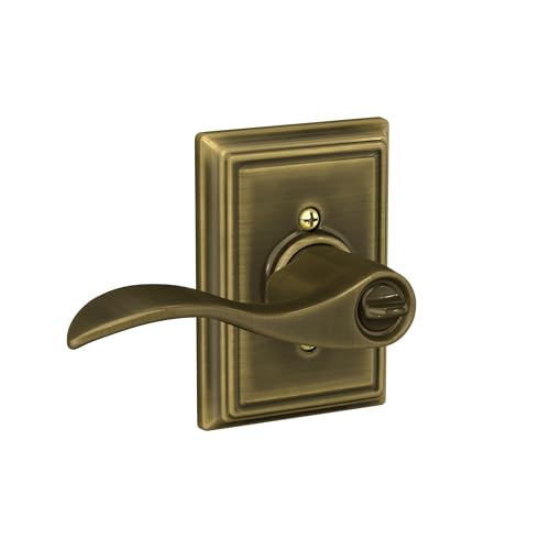 Image of SCHLAGE Accent Lever with Addison Trim Keyed Entry Lock in Antique Brass