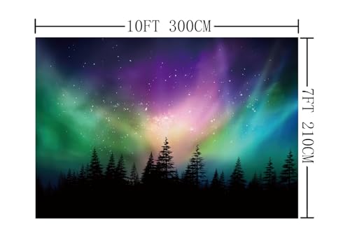 Tela de fondo Northern Lights 10x7ft para fotografía miniatura 4