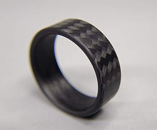 Full Carbon Fiber Twill Matte Ring for Men and Women, Handmade Ring Band, Black Band, Durable, Scratch Resistant, Waterproof, Sizes 4-16, Custom Band Widths4