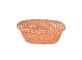 Cesto portaoggetti ovale in vimini – cestino per scaffale, cestino intrecciato a mano, per pane, frutta, decorazione e cucina, colore naturale, per conservare e organizzare (L: (30,5 × 21 × 11 cm)