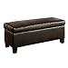 Homelegance Lift Top Storage Bench Faux Leather, Dark Brown