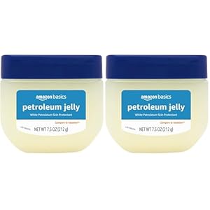 Amazon Basics Petroleum Jelly White Petrolatum Skin Protectant, Unscented, 7.5 oz, 2-Pack, (Previously Solimo)