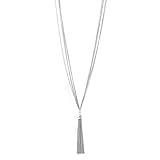 Spinningdaisy Multi Link Tassel End Statement Y Necklace Silver
