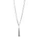 Spinningdaisy Multi Link Tassel End Statement Y Necklace Silver