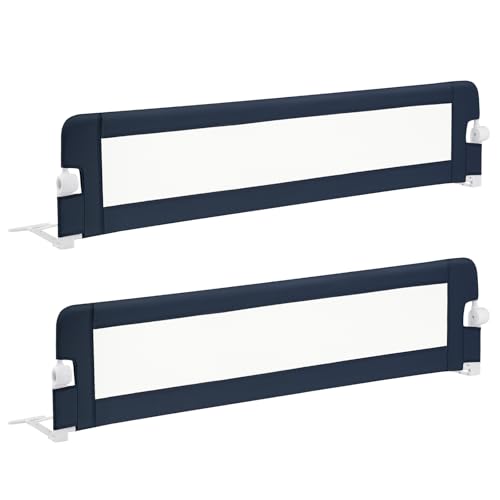 Image of BABY JOY Double Sided Bed Rail Guard, 2 Pack, Extra Long, Swing Down for Convertible Crib, Folding Baby Safety Bedrail for Kids Twin Full Size Queen King Mattress, Rails for Toddlers (Dark Gray, 71 inch)