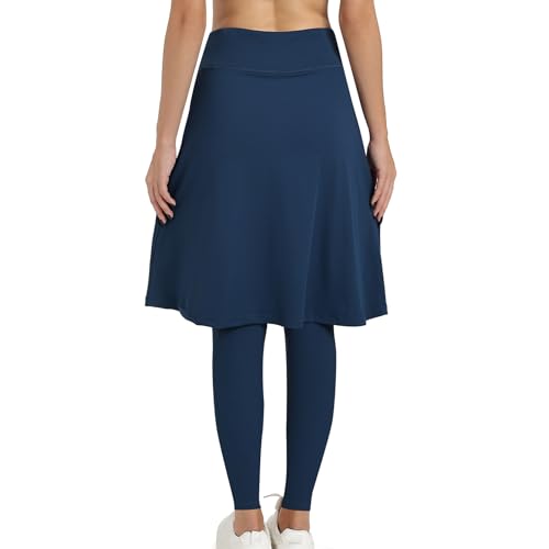 Women Knee Length Skirts with Leggings,Skirted Leggings Women,Knee Length Midi Long Swim Skorts Zipper Pockets4