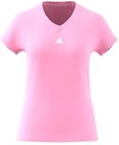 Adidas Women's Train Essentials Minimal Branding V-Neck T-Shirt, Bliss Pink, X-Small