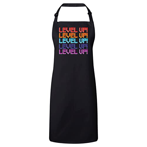 Tablier cuisine retro gaming noir pour cuisiner et jouer aux jeux vidéo pixel 8 bits